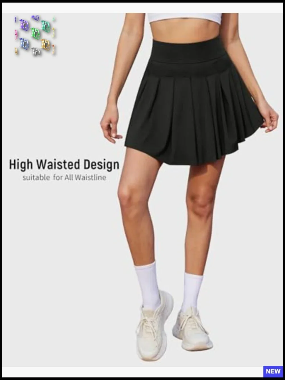 Tennis Skorts for Women High Waist Pleated Athletic Skirt with Shorts Pockets